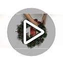 DiliComing 24 Inch Pre-Lit Christmas Wreath with White Lights for Front Door, Outdoor Decor