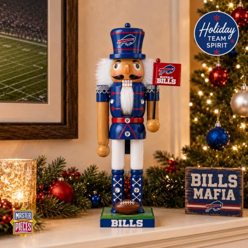 NFL Buffalo Bills 12-Inch Wooden Nutcracker Holiday Game Day Decor