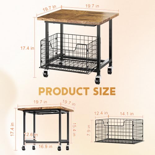 Heavy-Duty Mini Fridge Stand with Storage Drawer & Wheels (300 lb Capacity)