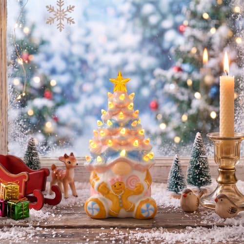 KnomeKo Pink & Blue Gingerbread Christmas Gnome Tree with Timer Lights