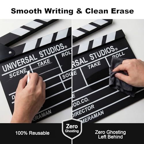 Wooden Film Director Clapper Board - 12x11 Inch Movie Scene Slate