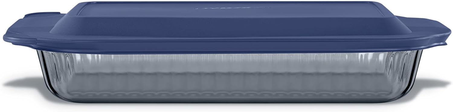 Pyrex Colors Tinted Glass Baking Dish - 9x13 Oblong Bakeware with BPA-Free Lid | Dishwasher & Microwave Safe