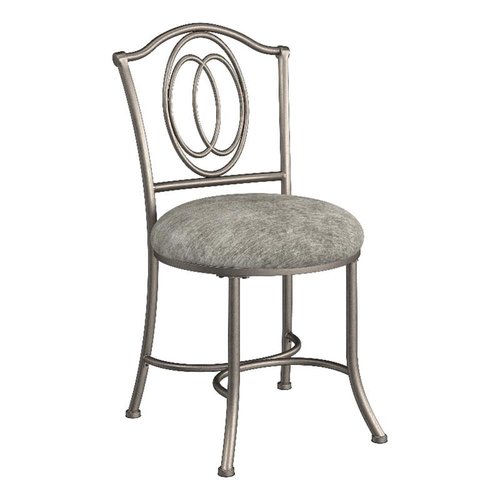 Hillsdale Emerson Metal Vanity Stool, Silver, 51053A
