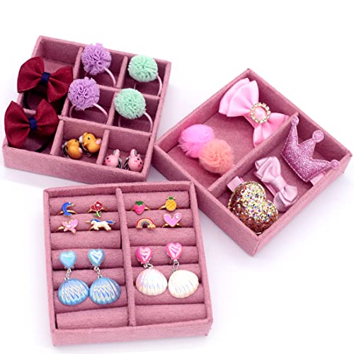 3-Layer Kids Jewelry Box with Mirror and 35-Piece Princess Accessory Set