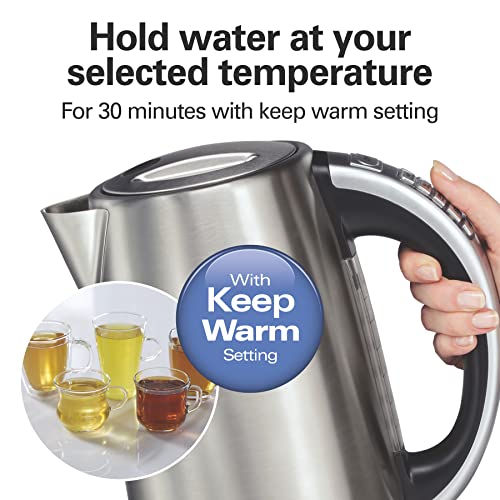1.7L Stainless Steel Electric Kettle with Temperature Control and Keep Warm