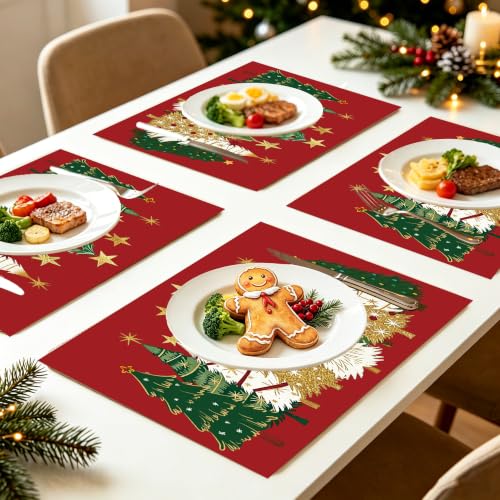24 Sheets Christmas Paper Placemats, 17 x 11 Inch Disposable Table