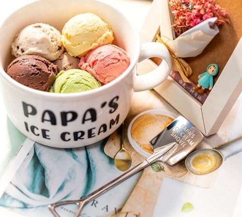 Papa's Ice Cream Bowl Gift Set with Spoon - Father's Day, Birthday, Grandpa Gift