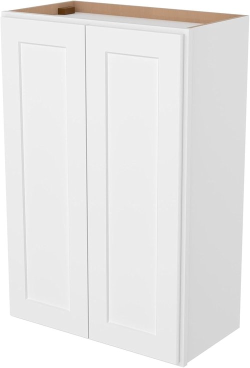 Furinno Shaker Wall Kitchen Cabinet - 2 Doors, 2 Shelves, Ready to Assemble | White, 12" D x 24" W x 36" H