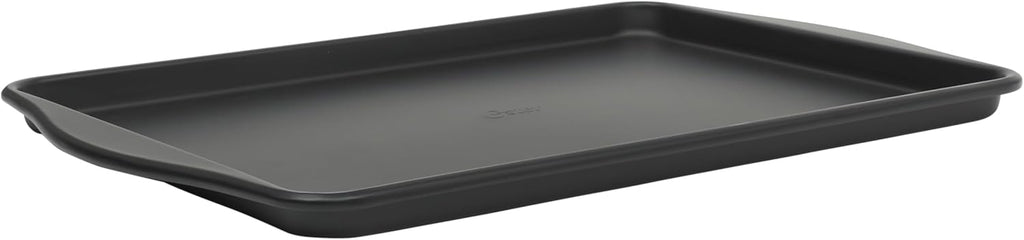 Oster Teston Nonstick Cookie Sheet - 18 x 13 Inch Carbon Steel Baking Pan, PFAS-Free, Warp-Resistant, Matte Black