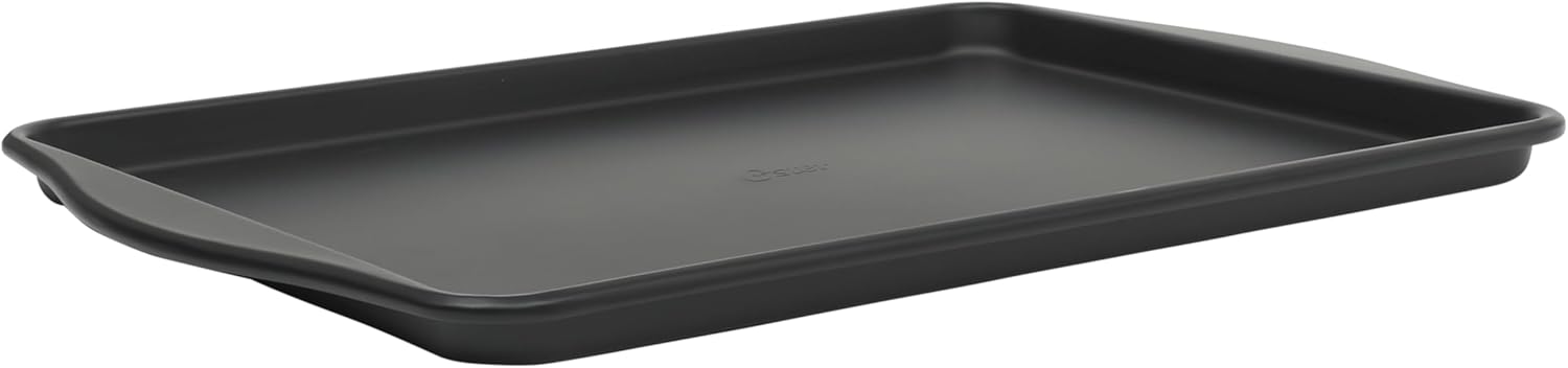 Oster Teston Nonstick Cookie Sheet - 18 x 13 Inch Carbon Steel Baking Pan, PFAS-Free, Warp-Resistant, Matte Black