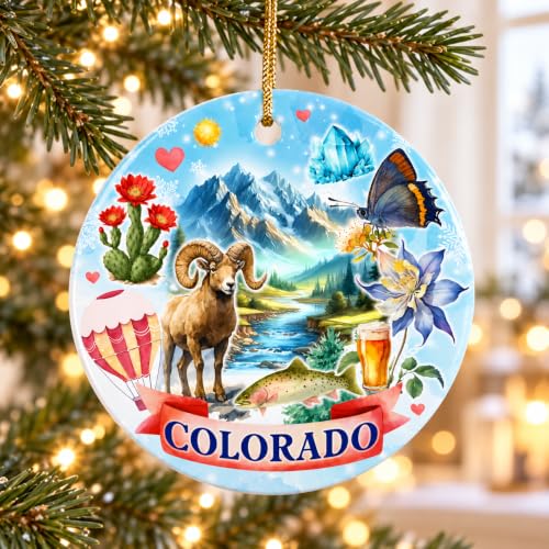 Sportyzen Colorado State Christmas Ornament 2026 - Ceramic Keepsake