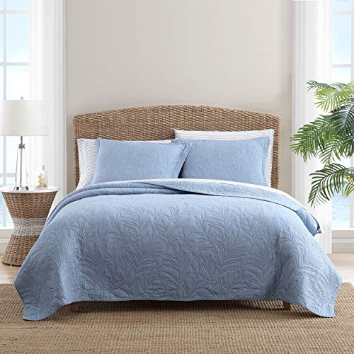 Reversible King Quilt - 100% Cotton Bedding, Costa Sera Blue