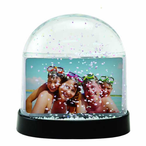 Horizontal Photo Snow Globe with Iridescent Glitter - 3.75 Inch
