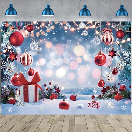 TENCOW 9x6FT Christmas Photo Backdrop Winter Wonderland Vinyl Backdrop 108x72 in