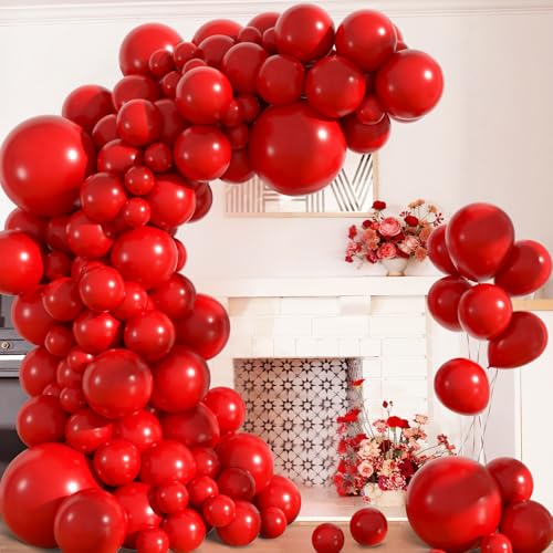 Amandir Red Balloon Arch Kit - 153pcs for Party & Event Decorations