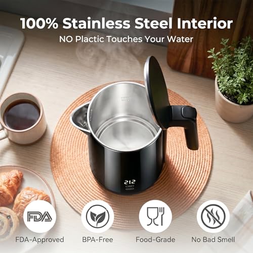 1.0L Electric Kettle, 1200W Fast Boil with 7 Temp Settings & Keep Warm