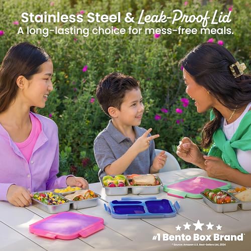 3-Compartment Stainless Steel Lunch Box, Leak-Proof Food Container