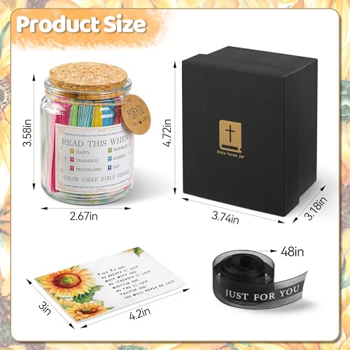 Bible Verse Jar with Daily Scripture Scrolls for Prayer and Encouragement