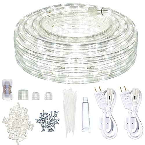 50ft LED Rope Light, Waterproof Outdoor Flexible Lighting for Patio & Garden