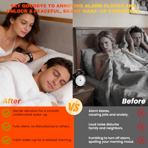 Silent Vibrating Alarm Clock Wristband for Deep Sleepers - Digital Watch