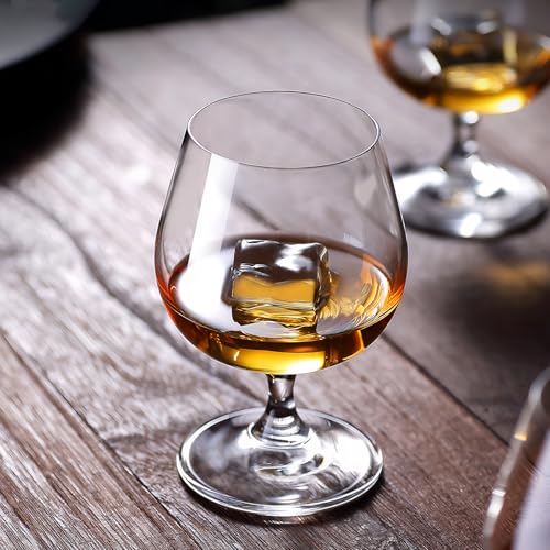 KAMMAK Crystal Cognac Glasses Set of 2, 9oz Brandy & Whisky Snifters