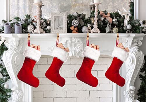 Adjustable Christmas Stocking Holders for Mantle - 4 Pack Gold Hangers