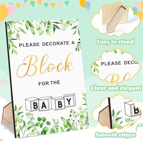 Baby Shower Guestbook Block Game Set with 50 Wooden Blocks & Markers