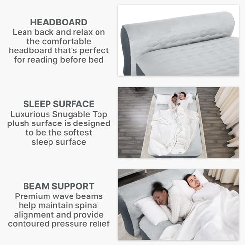 Queen Air Mattress with Built-in Pump & USB Charger - Soft Snugable Top