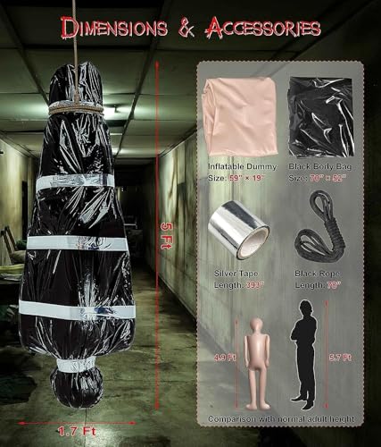 5ft Hanging Corpse Halloween Prop - Scary Outdoor Yard Decoration