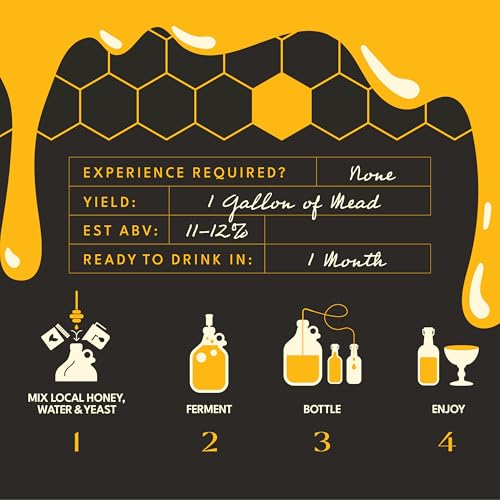 Mead Making Kit Reusable 1 Gallon Starter Set for Honey Wine
