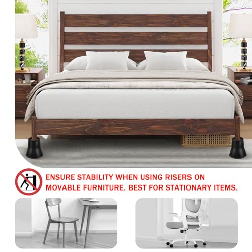 Heavy Duty Bed Risers 6 Inch Round Furniture Risers 6000 lbs - 4 Pack