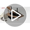 Adjustable C-Shaped TV Tray Table with Storage Pocket for Small Spaces