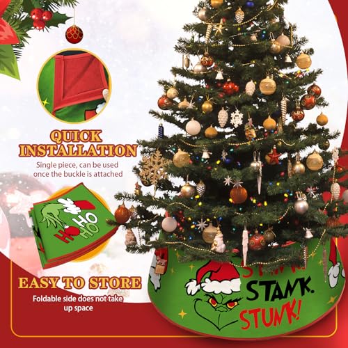 Green Christmas Tree Collar Skirt for 3-6 ft Trees – Stink Stank Stunk Design