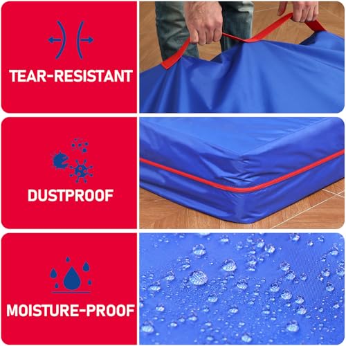 Heavy-Duty King Mattress Bag for Moving & Storage with 12 Handles