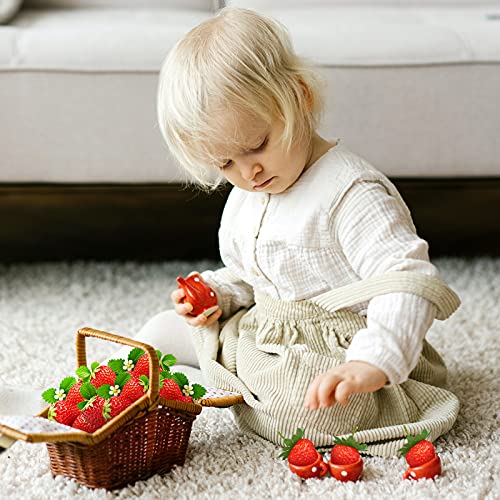 20 Realistic Artificial Strawberries for Decor & Photography