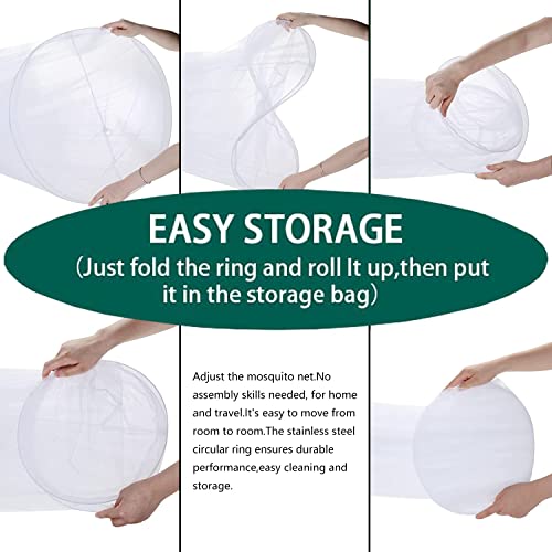 White Dome Mosquito Net Bed Canopy for Crib, Kids & Adult Beds