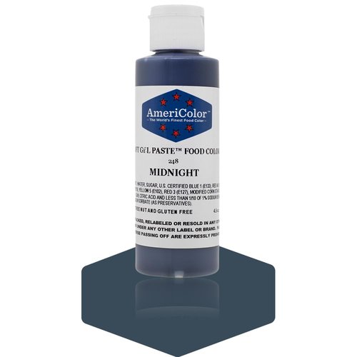 Americolor Soft Gel Paste Food Color, Midnight, 4.5 Ounce Bottle