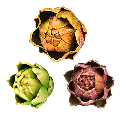 Small Artificial Artichoke Decorative Vegetable Prop, 3-Piece Set