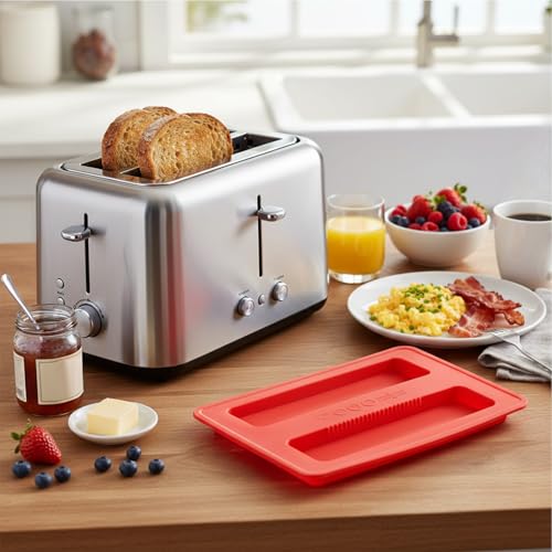 2-Piece Silicone Toaster Dust Cover - Universal 2-Slice Kitchen Appliance Lid