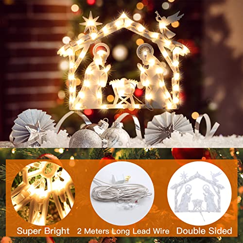 Polaris Nativity 2 Pack Christmas Window Lighted Silhouette Signs - Double Side