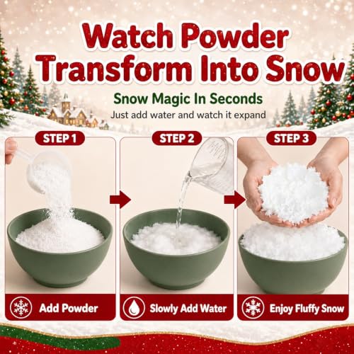 Instant Fake Snow Powder 11 oz - Artificial Snow for Christmas & Holiday Decor