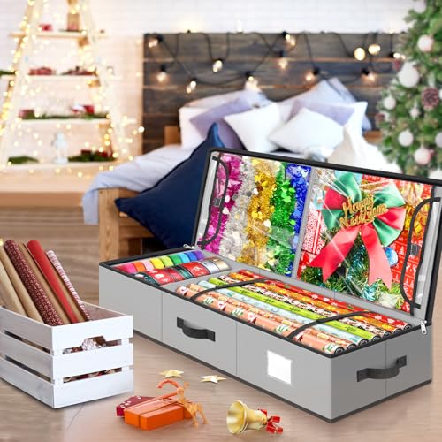 Wrapping Paper Storage Organizer for 40 Inch Rolls Under Bed Container