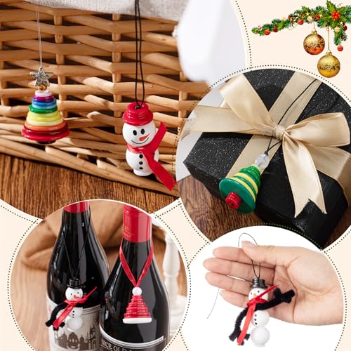 Soulchen 15 Sets Christmas Button Ornaments Snowman Santa Tree Crafts Decor