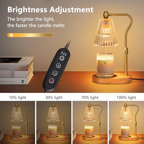 Candle Warmer Lamp with Timer & Adjustable Height - Electric Wax Melt Warmer for Scented Candles
