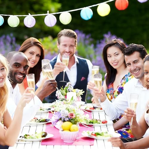 36 Pack Clear Plastic Champagne Flutes 6oz Disposable Glasses for Parties