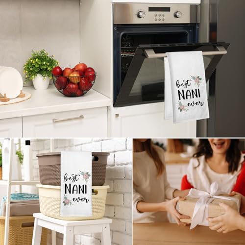 Nani Kitchen Hand Towels - Grandma Gifts for Women, Bathroom Decor, 16x24 Inch, Variation of Nani