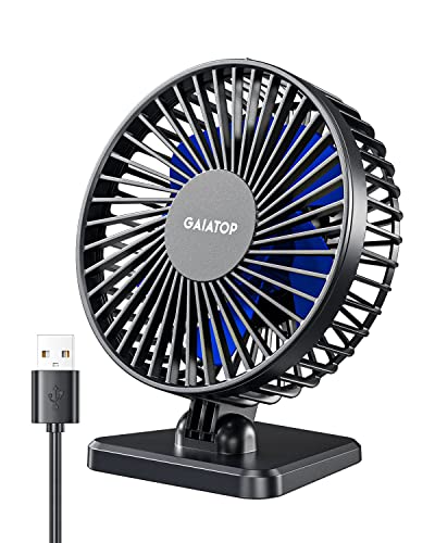 USB Desk Fan Personal Portable Quiet Small Table Fan Blue