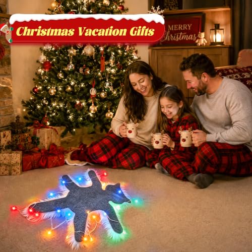 AddPride Grey Cat Rug with Colorful Light - Christmas Vacation Decor 20 x 24 in