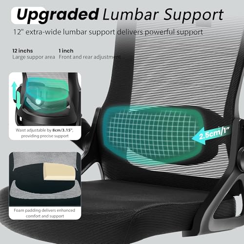 Ergonomic Mesh Office Chair with Adjustable Lumbar Support and Headrest