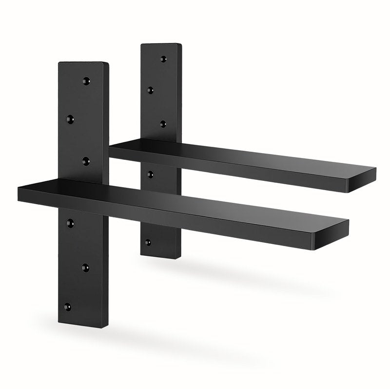 Floating Shelf Bracket Heavy Duty 1/2" Thick Free Hanging Countertop Support Bracket 2 Pack 12" Lx2.5 W Hidden Shelf Bracket for Floating Wall Countertops, Bars, Desks, Bench Seats, Vanities, Mantels
